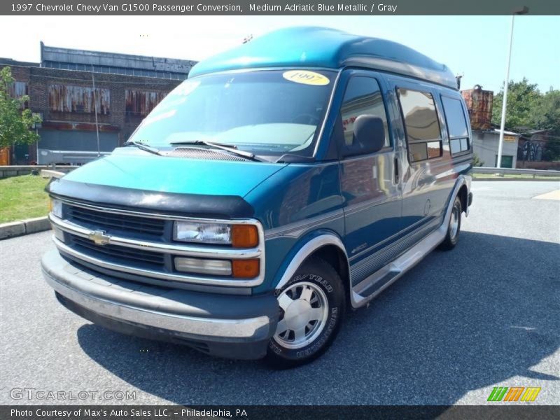 Medium Adriatic Blue Metallic / Gray 1997 Chevrolet Chevy Van G1500 Passenger Conversion