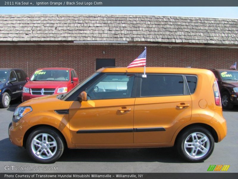 Ignition Orange / Black Soul Logo Cloth 2011 Kia Soul +