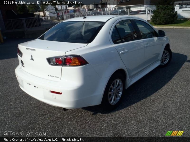 Wicked White Metallic / Black 2011 Mitsubishi Lancer ES
