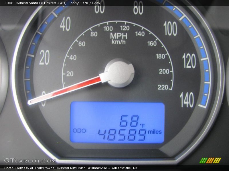 Ebony Black / Gray 2008 Hyundai Santa Fe Limited 4WD