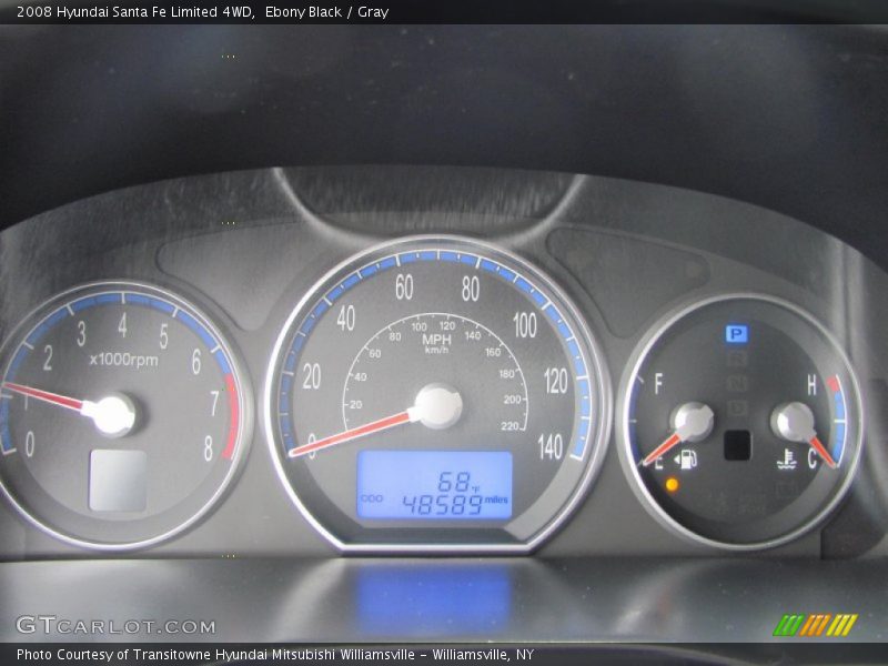 Ebony Black / Gray 2008 Hyundai Santa Fe Limited 4WD