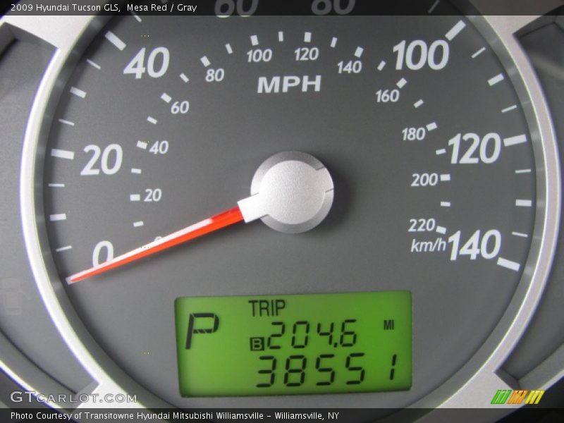 Mesa Red / Gray 2009 Hyundai Tucson GLS