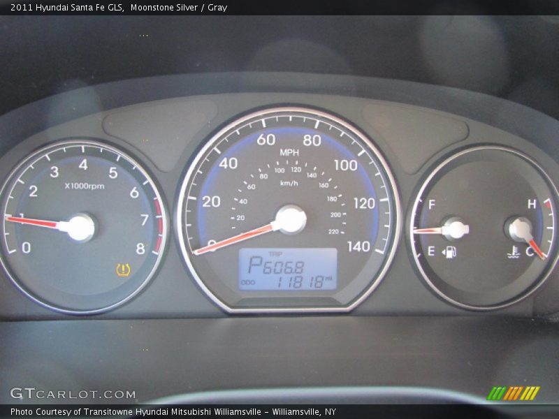 Moonstone Silver / Gray 2011 Hyundai Santa Fe GLS