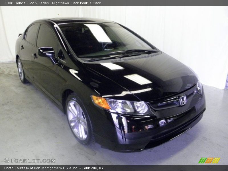 Nighthawk Black Pearl / Black 2008 Honda Civic Si Sedan