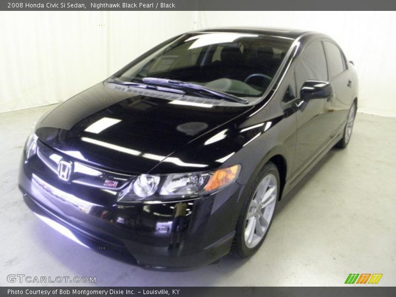 Nighthawk Black Pearl / Black 2008 Honda Civic Si Sedan