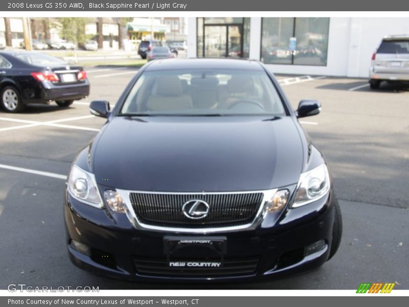 Black Sapphire Pearl / Light Gray 2008 Lexus GS 350 AWD