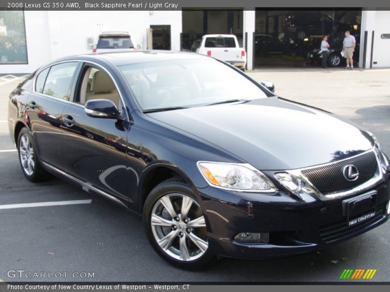 Black Sapphire Pearl / Light Gray 2008 Lexus GS 350 AWD