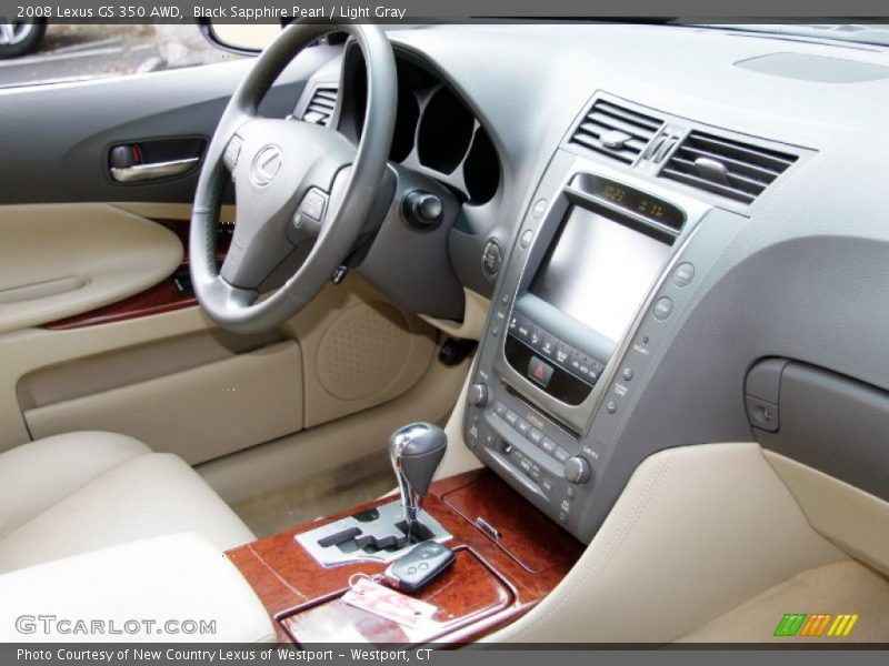 Black Sapphire Pearl / Light Gray 2008 Lexus GS 350 AWD