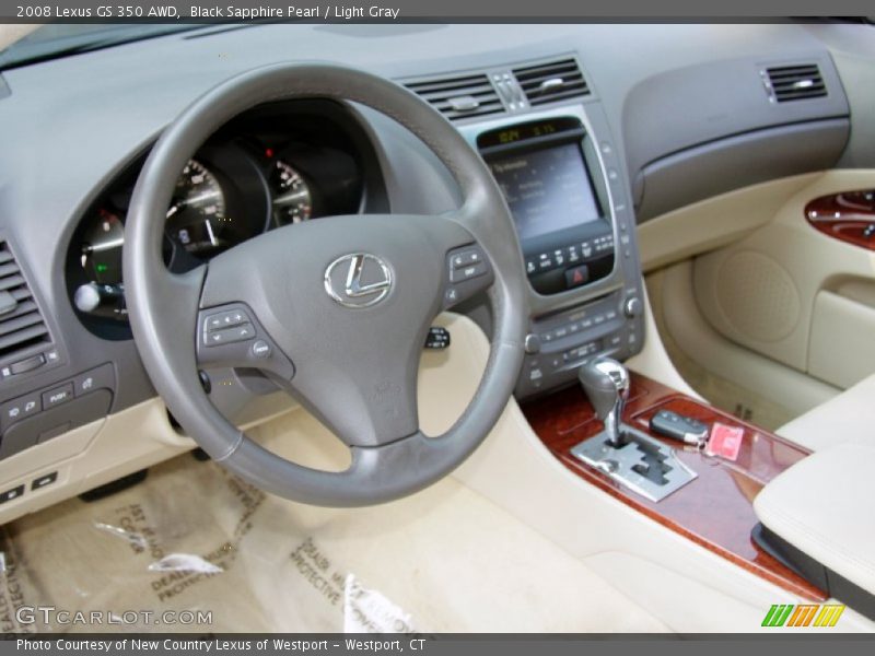 Black Sapphire Pearl / Light Gray 2008 Lexus GS 350 AWD