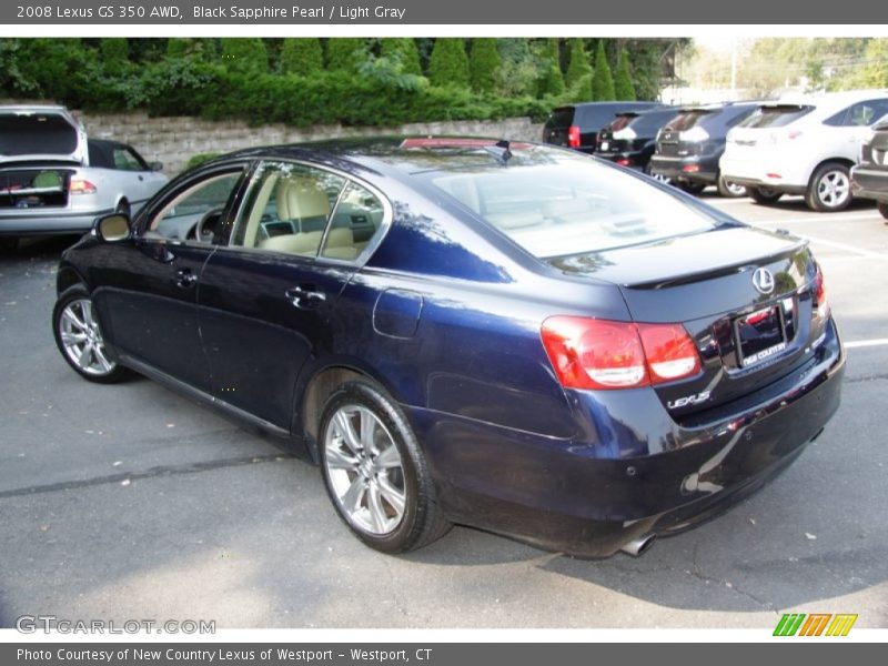 Black Sapphire Pearl / Light Gray 2008 Lexus GS 350 AWD