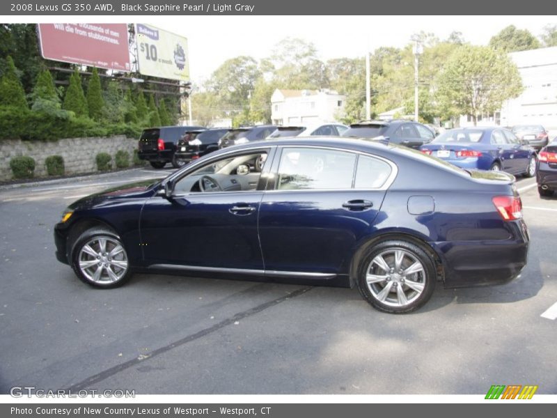 Black Sapphire Pearl / Light Gray 2008 Lexus GS 350 AWD