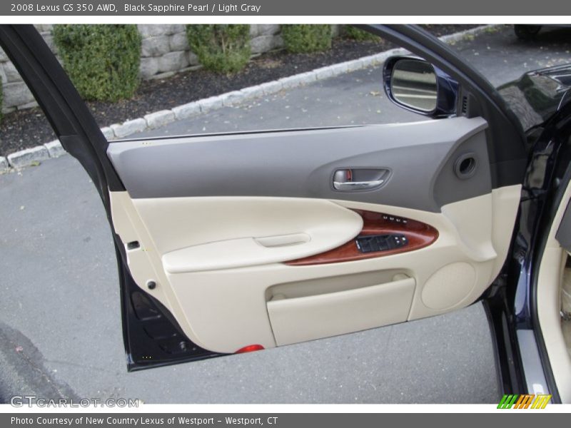 Black Sapphire Pearl / Light Gray 2008 Lexus GS 350 AWD
