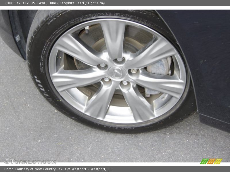 Black Sapphire Pearl / Light Gray 2008 Lexus GS 350 AWD