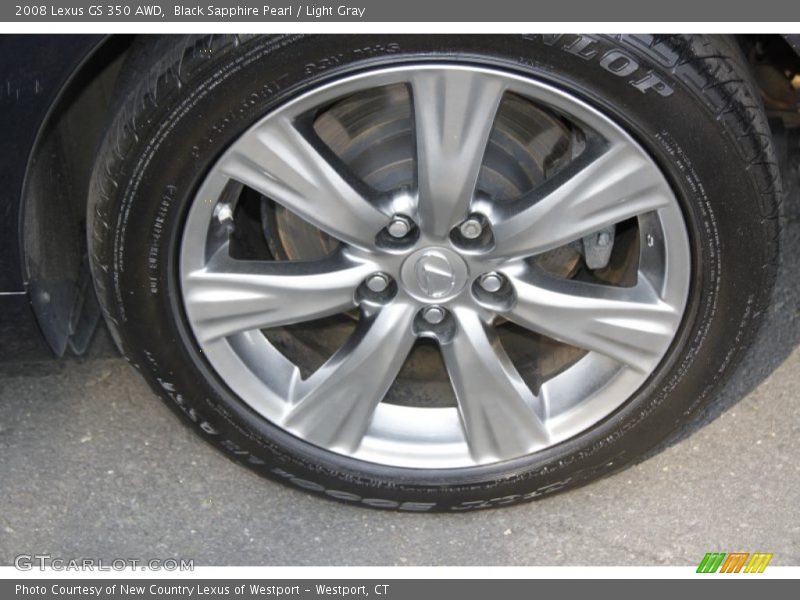 Black Sapphire Pearl / Light Gray 2008 Lexus GS 350 AWD