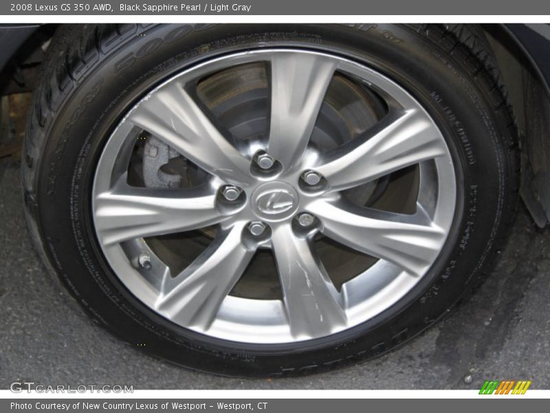 Black Sapphire Pearl / Light Gray 2008 Lexus GS 350 AWD