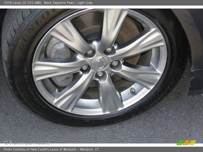 Black Sapphire Pearl / Light Gray 2008 Lexus GS 350 AWD