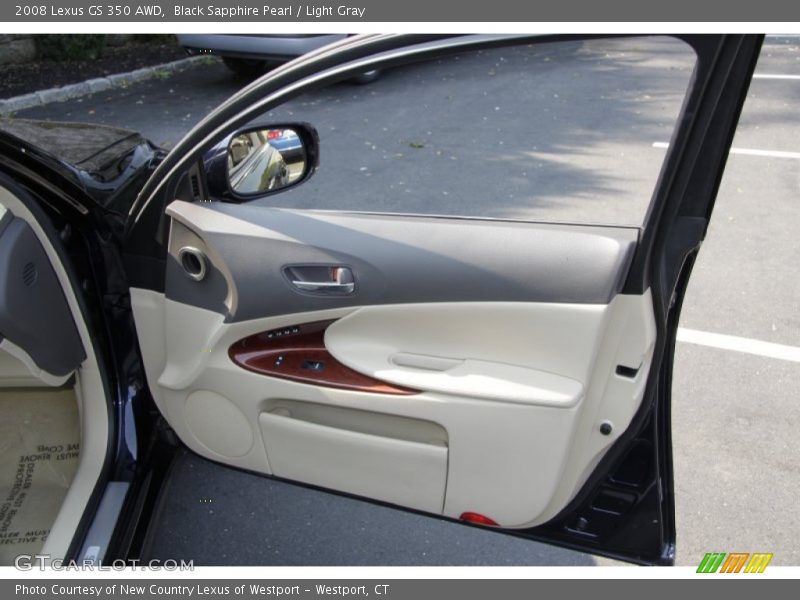 Black Sapphire Pearl / Light Gray 2008 Lexus GS 350 AWD