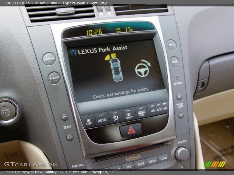 Black Sapphire Pearl / Light Gray 2008 Lexus GS 350 AWD