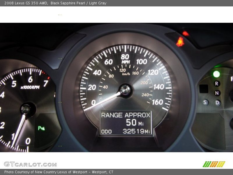 Black Sapphire Pearl / Light Gray 2008 Lexus GS 350 AWD