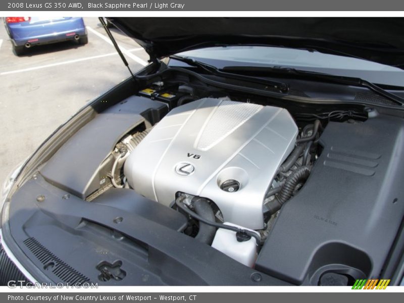 Black Sapphire Pearl / Light Gray 2008 Lexus GS 350 AWD