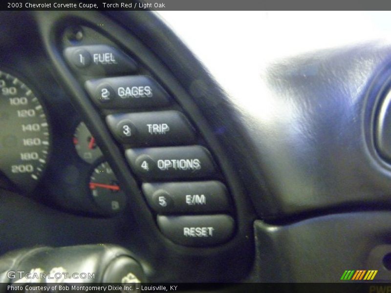 Controls of 2003 Corvette Coupe