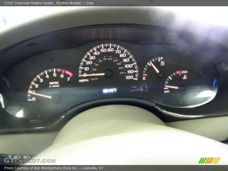 Redfire Metallic / Gray 2002 Chevrolet Malibu Sedan