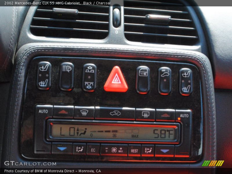 Controls of 2002 CLK 55 AMG Cabriolet