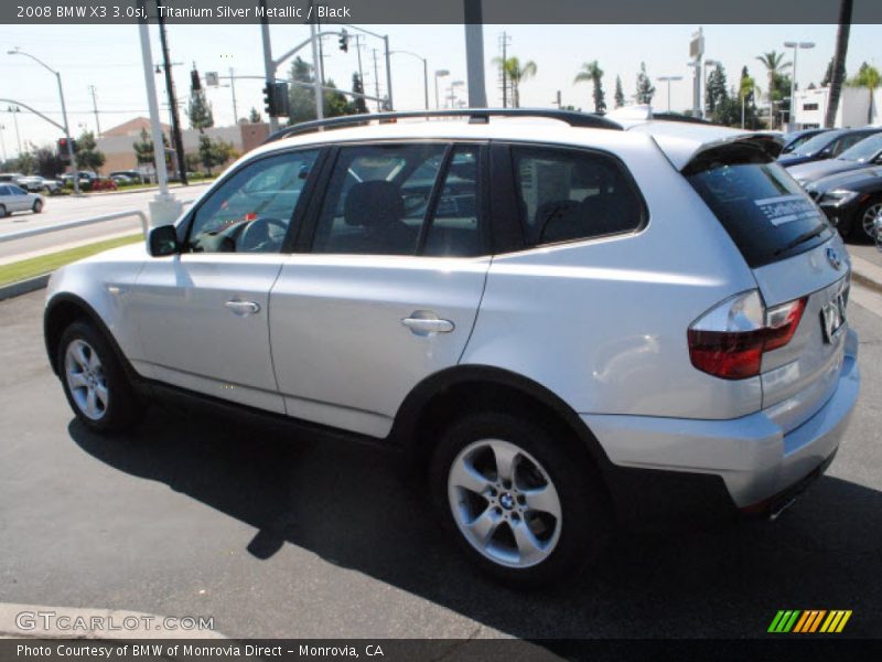Titanium Silver Metallic / Black 2008 BMW X3 3.0si