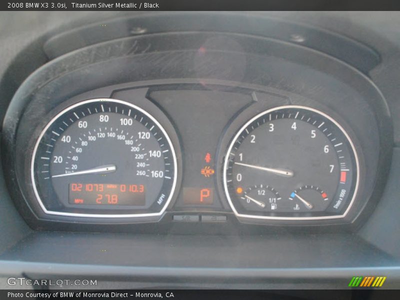 Titanium Silver Metallic / Black 2008 BMW X3 3.0si