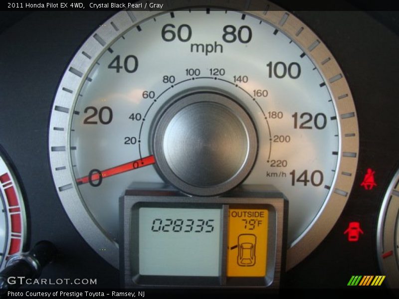 Crystal Black Pearl / Gray 2011 Honda Pilot EX 4WD