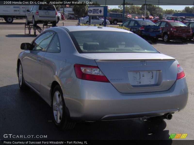 Alabaster Silver Metallic / Gray 2008 Honda Civic EX-L Coupe