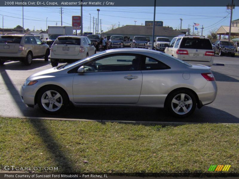 Alabaster Silver Metallic / Gray 2008 Honda Civic EX-L Coupe