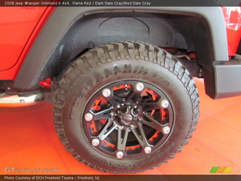 Flame Red / Dark Slate Gray/Med Slate Gray 2008 Jeep Wrangler Unlimited X 4x4