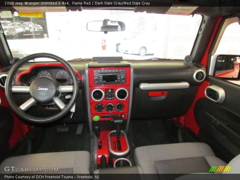 Flame Red / Dark Slate Gray/Med Slate Gray 2008 Jeep Wrangler Unlimited X 4x4