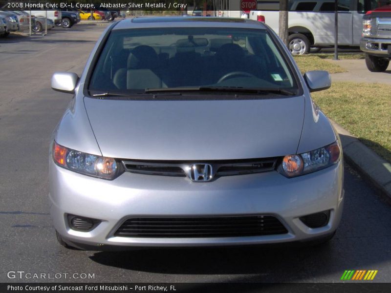 Alabaster Silver Metallic / Gray 2008 Honda Civic EX-L Coupe