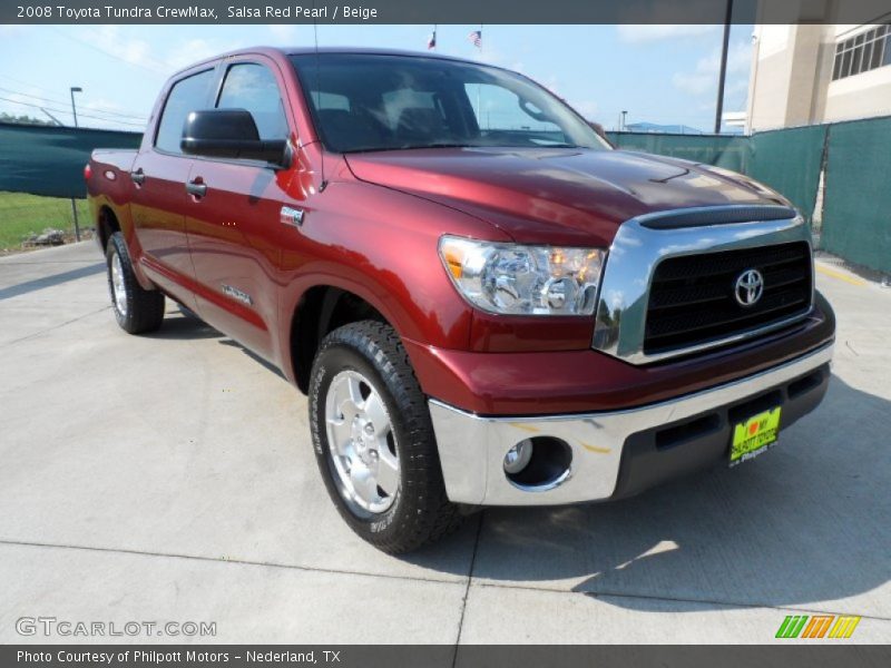 Salsa Red Pearl / Beige 2008 Toyota Tundra CrewMax