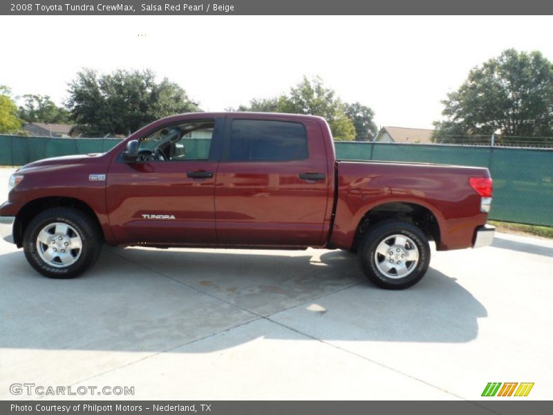Salsa Red Pearl / Beige 2008 Toyota Tundra CrewMax