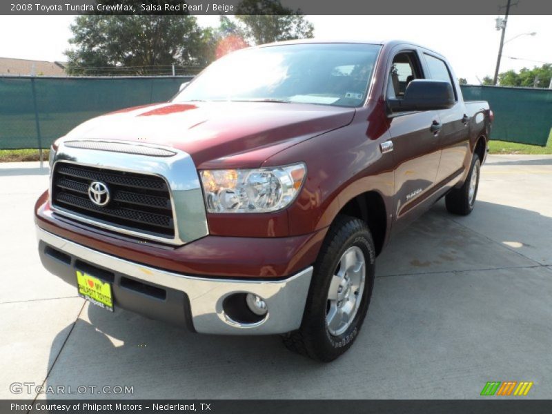 Salsa Red Pearl / Beige 2008 Toyota Tundra CrewMax
