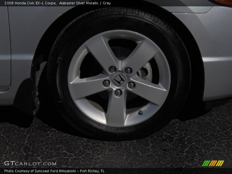 Alabaster Silver Metallic / Gray 2008 Honda Civic EX-L Coupe