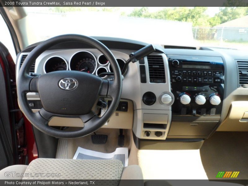 Salsa Red Pearl / Beige 2008 Toyota Tundra CrewMax