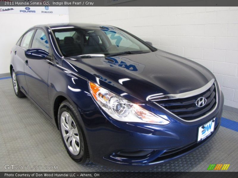 Indigo Blue Pearl / Gray 2011 Hyundai Sonata GLS