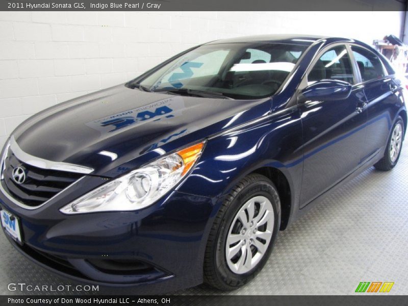 Indigo Blue Pearl / Gray 2011 Hyundai Sonata GLS
