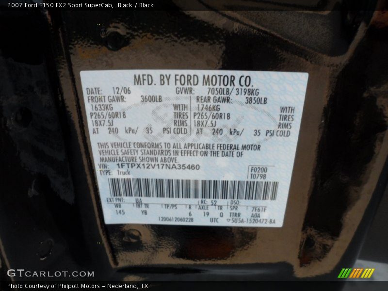 Black / Black 2007 Ford F150 FX2 Sport SuperCab