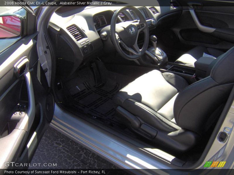 Alabaster Silver Metallic / Gray 2008 Honda Civic EX-L Coupe