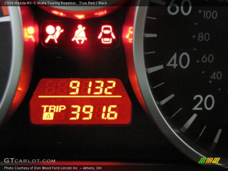 True Red / Black 2009 Mazda MX-5 Miata Touring Roadster