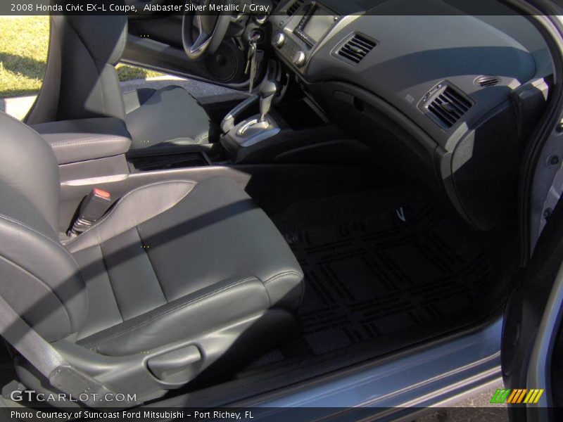 Alabaster Silver Metallic / Gray 2008 Honda Civic EX-L Coupe