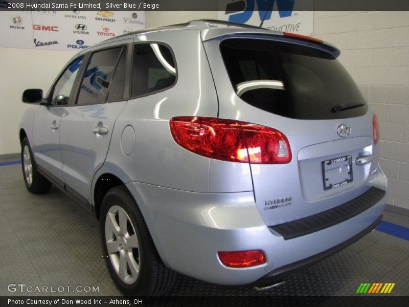 Silver Blue / Beige 2008 Hyundai Santa Fe Limited