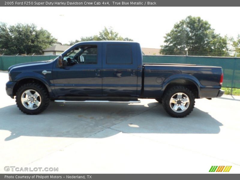True Blue Metallic / Black 2005 Ford F250 Super Duty Harley Davidson Crew Cab 4x4