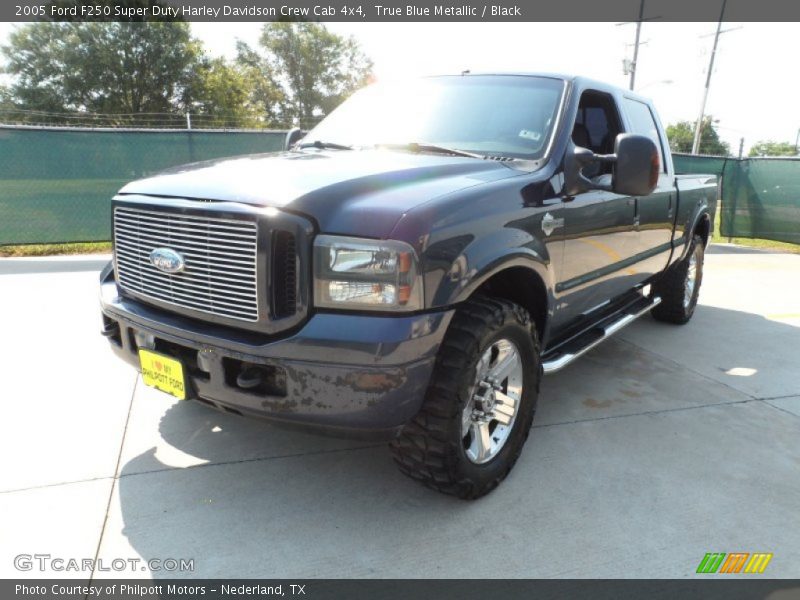 True Blue Metallic / Black 2005 Ford F250 Super Duty Harley Davidson Crew Cab 4x4