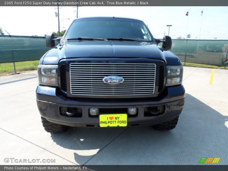 True Blue Metallic / Black 2005 Ford F250 Super Duty Harley Davidson Crew Cab 4x4